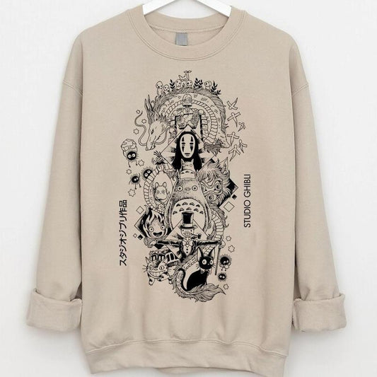 Ghibli Studio Sweatshirt T-Shirt, Ghibli Studio World Shirt, Howls Moving Castle Shirt, Spirited Away, Ghibli Studio Shirt, Hayao Miyazaki, My Neighbo