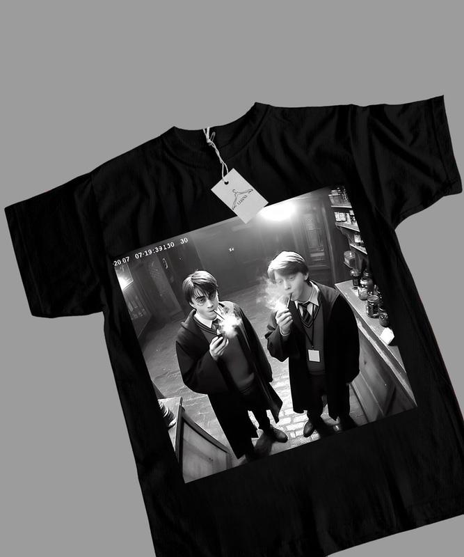 Harry and Ron Sm0.k.i.n.g Shirt Potter Tshirt Wizarding Fan Shirt Potterhead Christmas Birthday Gift Potter Book Funny 90s Vintage Meme Shirt