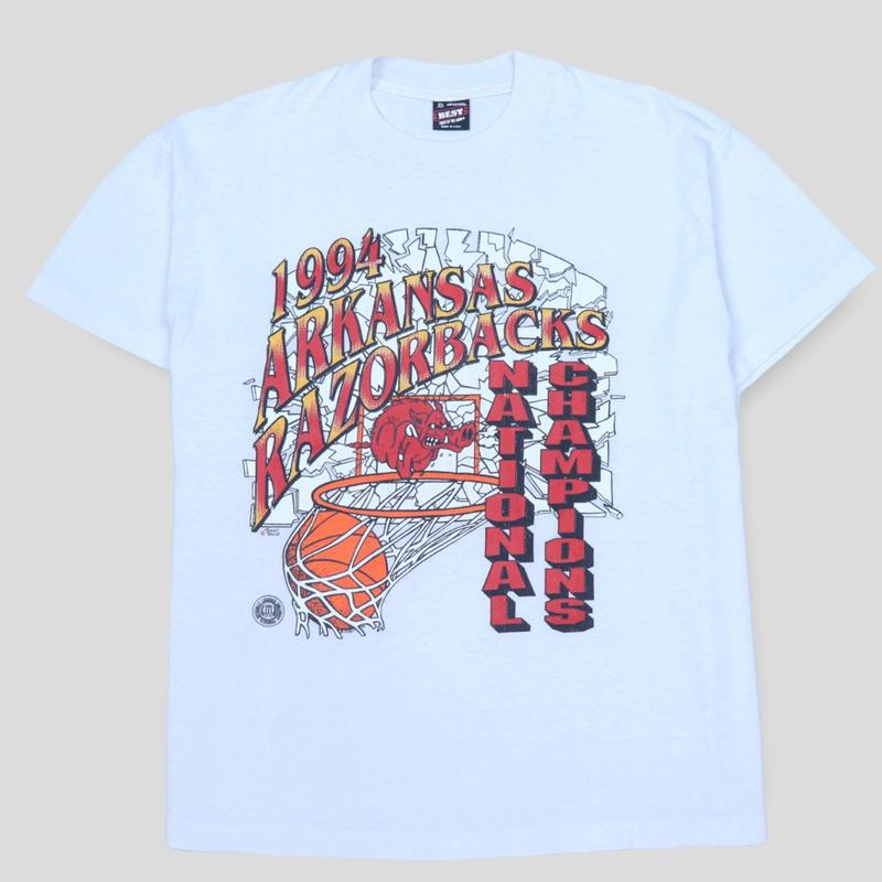 1994 Arkansas Razorbacks NCAA Champions T Shirt Casual Menswear Top