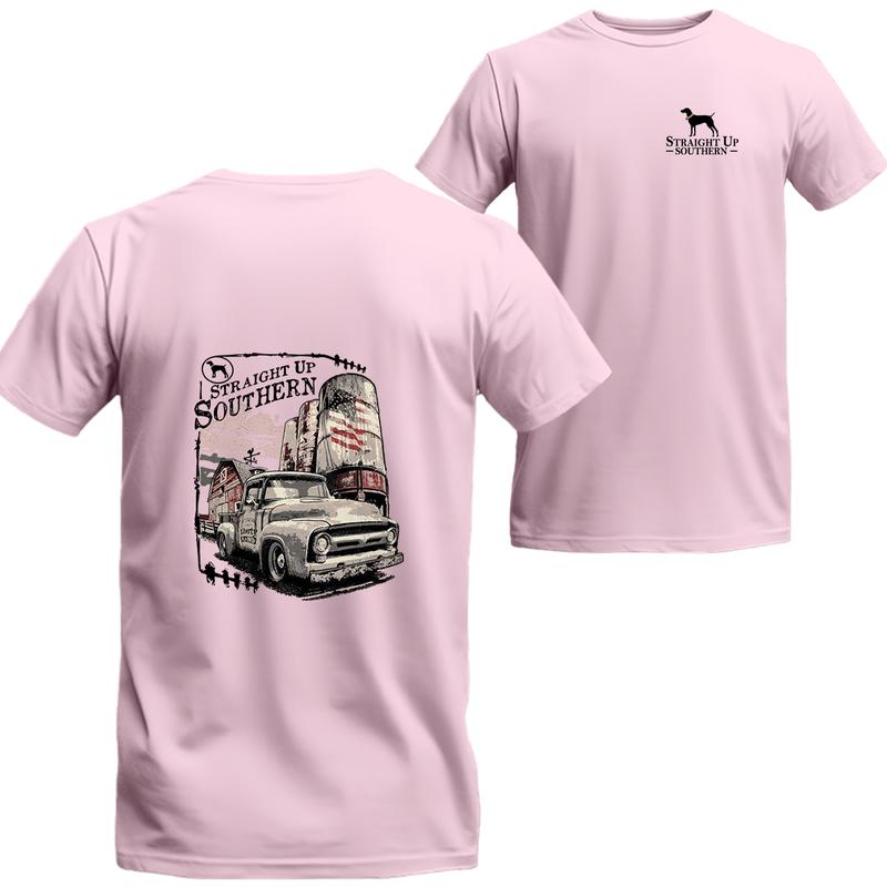 Mid Fifty - 50s Pickup Truck on the Farm T-shirt, Unisex T-shirt For Men, For Women, Best choice, Menswear Top, Beer Shirt Underwear Tshirt