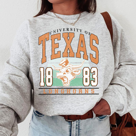 Texas Longhorns Vintage College NCAA Sweatshirt, Vintage Football Sweatshirt NCAA, Classic Sport Sweatshirt, Gifts For Football Fan Sport