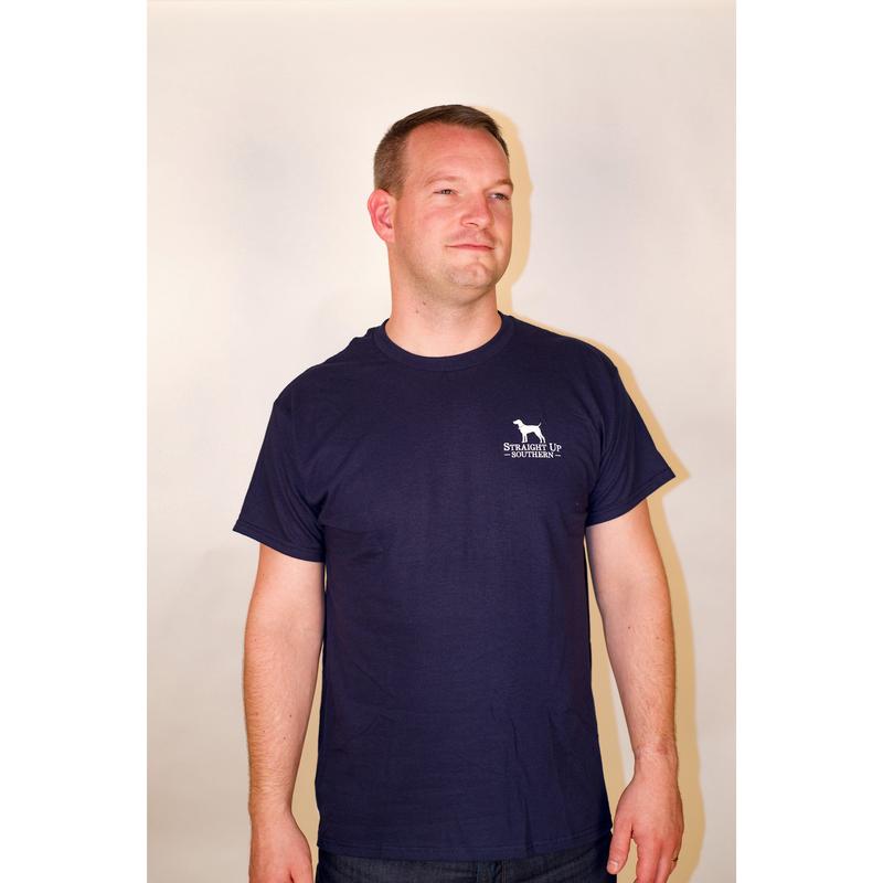 American Grown Barn - Rustic Barn with American Flag T-Shirt - Navy