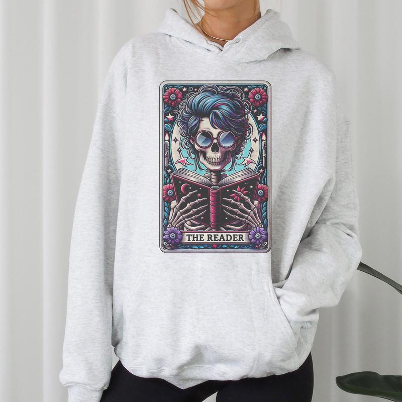The Reader Tarot- Unisex Crewneck Sweatshirt - Print is Sublimation, Christmas Crewneck, Gift Idea, Relaxed Fit, Casual Apparel