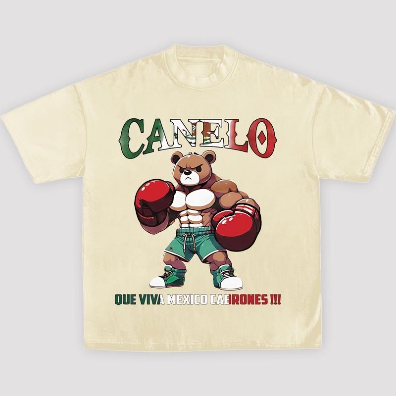 NICE CANELO BEAR QUE VIVA MEXICO CABRONES TEE, Boxing T-shirt, Boxer Tee, Sports Shirt, UFC Shirt, Gift for Him Gift For Her Streetwear