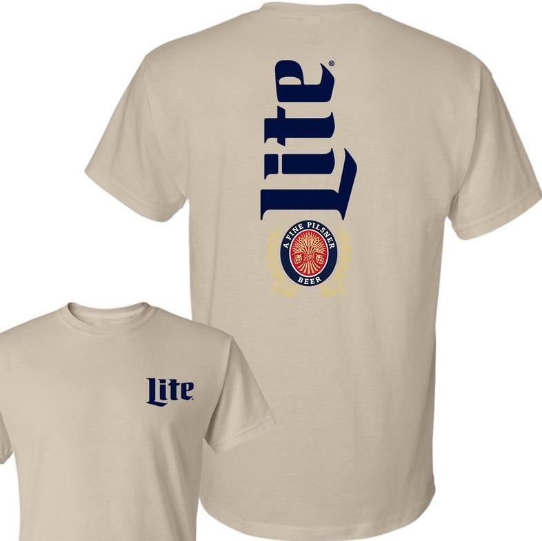 Miller Lite Beer Unisex T-Shirt, Full Color Cotton Shirt, For Men, For Women