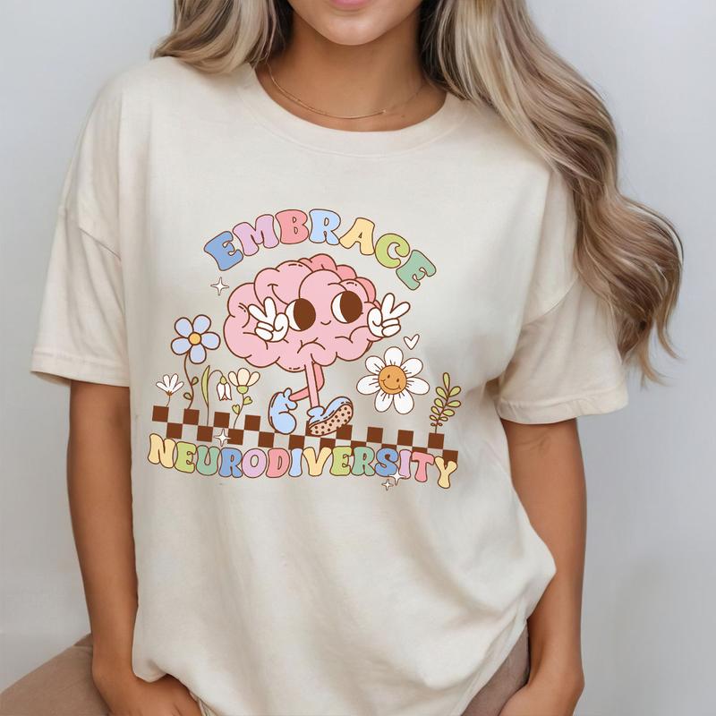 Special Education Comfort Colors Shirt, Teacher Retro Graphic Embrace Neurodiversity Shirt, Neurodivergent T-Shirt, ADHD Shirt, Inclusion Shirt, Menta