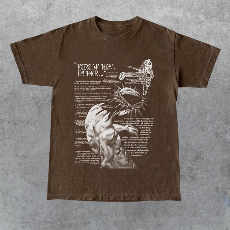 Forgive Them, Father Bible Verses Print T-shirt, Gift for Her, Gift for Him, Gift for Friend Christmas Menswear