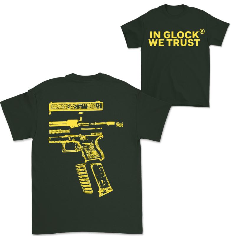 In Glock We Trust Double Sided T-shirt, Vintage T-shirt For Women For Men