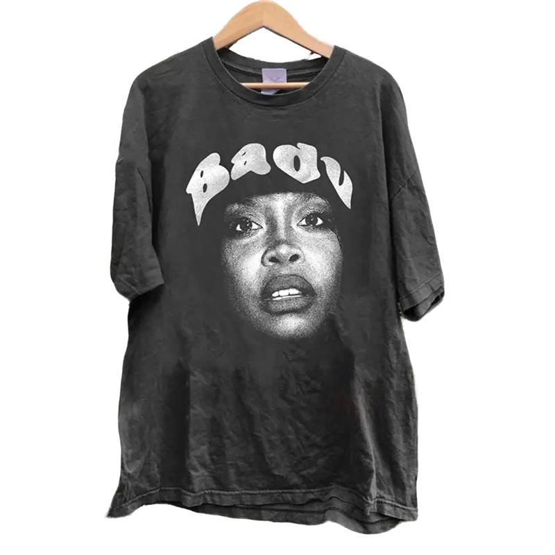 Vintage Erykah Badu Concert Shirts for Music Fans & Women Retro 90s Shirt Cotton Menswear Cotton Menswear