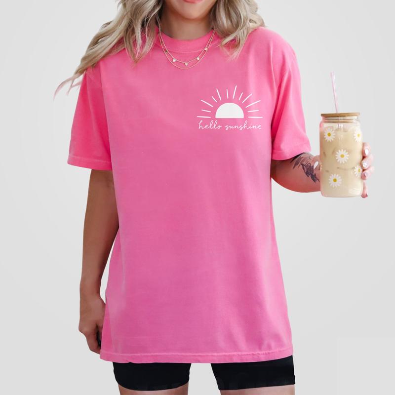 Hello Sunshine Comfort Shirt, Beachy Women Shirts,Beachy Tee,Beach Outfits, Summer Shirts, Summer T-Shirt, Vacation Beach Shirt, Sunshine Lover Tee, B