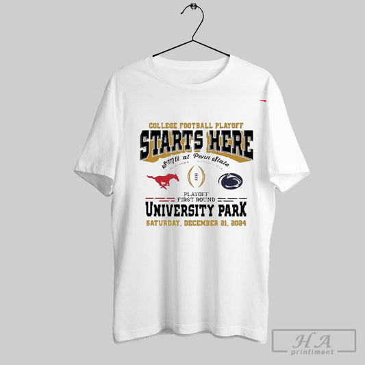 Penn State Nittany Lions Vs Smu Mustangs 2024 Cfp 1st Round Dueling Shirt