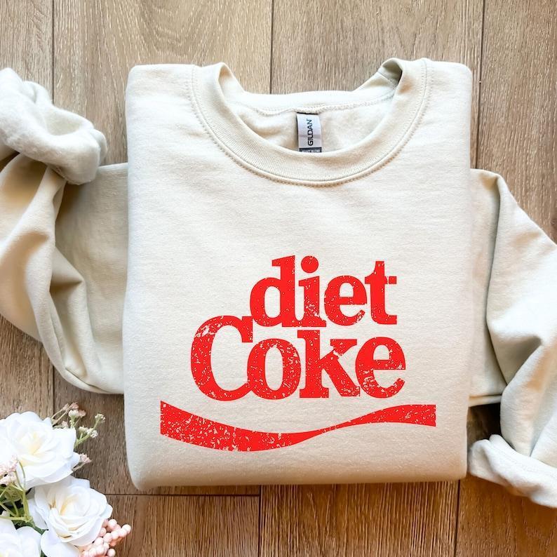 Vintage Diet Coke Sweatshirt, Coke Gifts, Addicts Soda lover shirt, C0ca Cola Crewneck, Present for Mom Unisex Gilden Sweater Cotton Long Sleeve Women