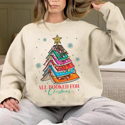 Acotar All Booked for Christmas Sweatshirt, Book Christmas Tree Shirt, Dark Romance Merch, Fantasy Book, Book Lover Gifts, Bookish Merch, Dark Romance