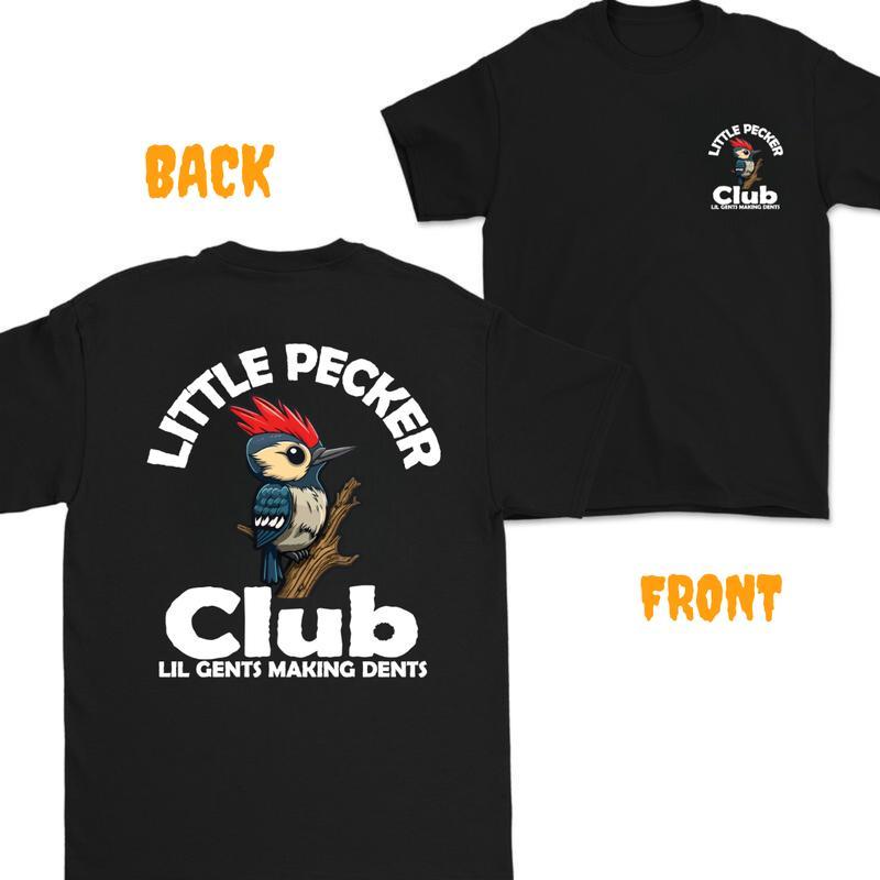 Little Pecker Club Men's T-shirt, Little Pecker Club Lil Gents Making Dents Shirt, Little Pecker Club Unisex Cotton 2 Sides Shirt, Full Colors, Full S