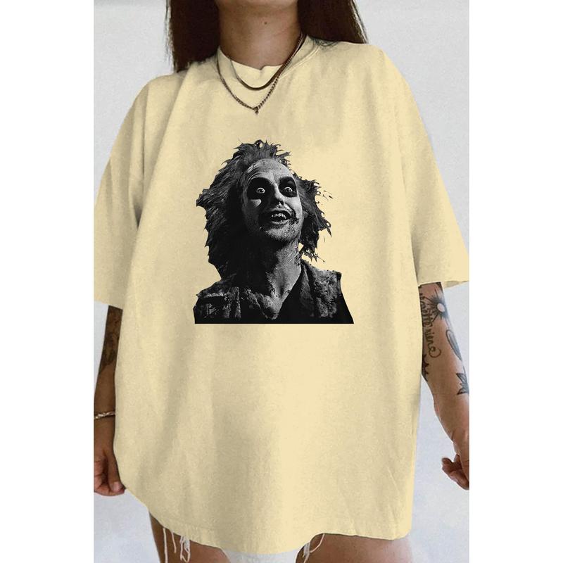 Beetlejuice Shirt, Cotton Unisex T-shirt, Crew Neck, Size S- 4xl, Menswear Top, Womenswear Top Underwear Streetwear
