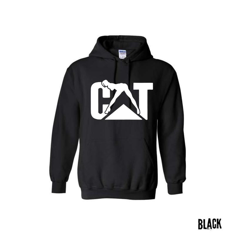 Cat With Woman Hoodie, Unisex Classic Fabric Shirt, lady Cat tee, Menswear 1 side front, Sweatshirts Pullover Long Sleeve