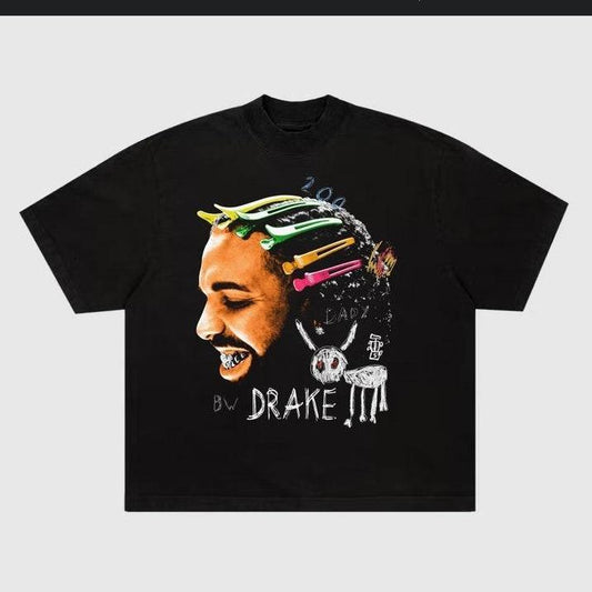 DRAKE V2 Tee  Rap Tee Concert Merch For All The Dogs  Rare Hip Hop Graphic Print Tee