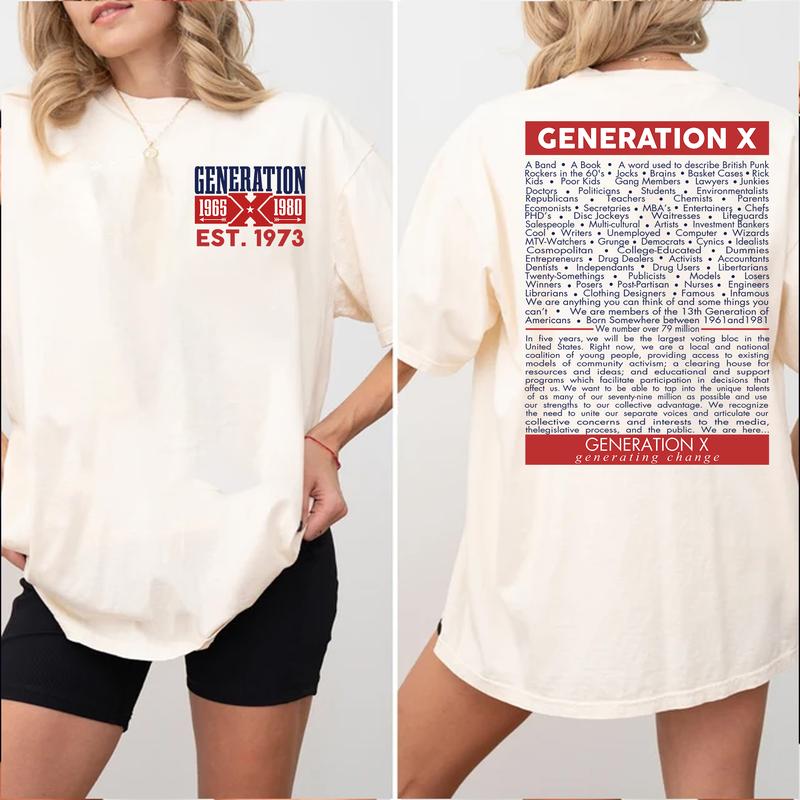 Generation X Member Shirt 1973 Birth Custom Year, Generation X FAFO Two Side T-Shirt