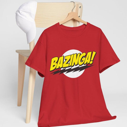 The Big Bang Theory Bazinga Super Logo Menswear  Cotton Streetwear T-Shirt
