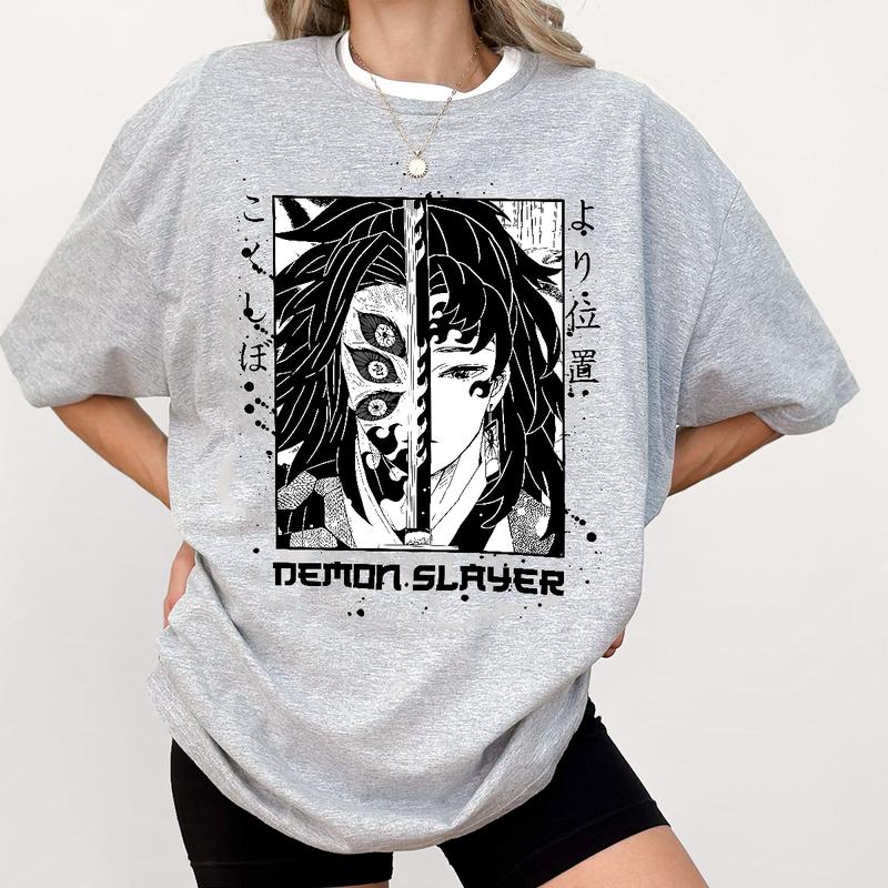 Yoriichi and Kokushibo face t-shirt, Twin Brothers half and half face Shirt, Demon Slayer main characters shirt, Kimetsu No Yaiba t-shirt, anime sweat