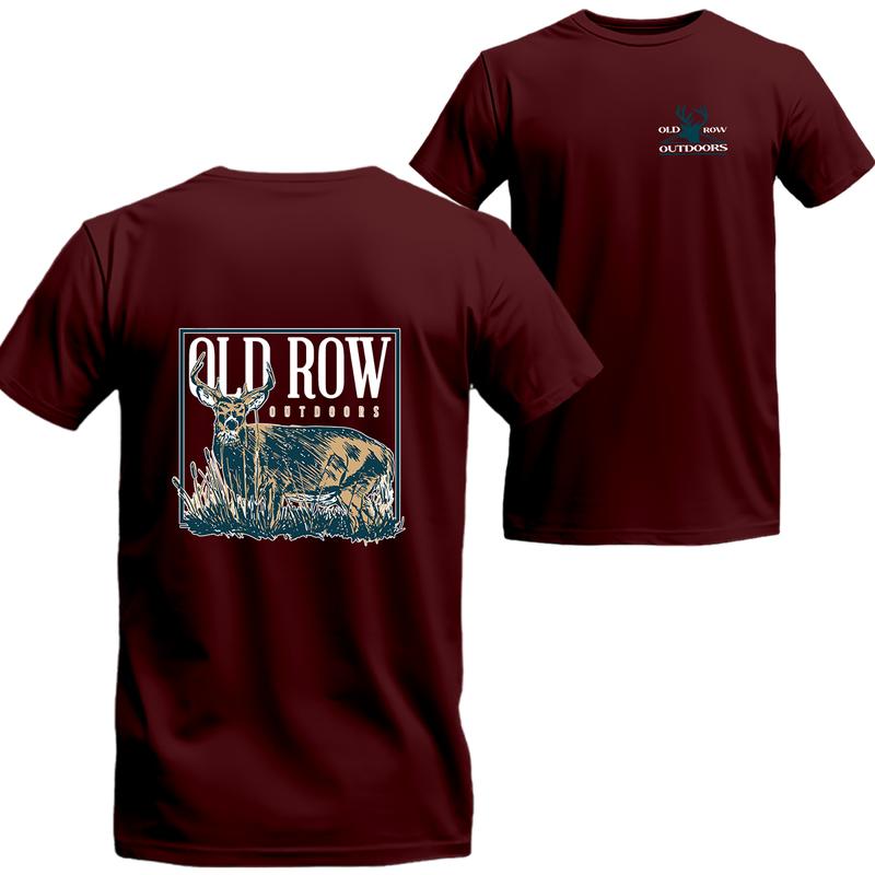 Old Row Outdoors Trophy Buck Graphic 2 Sides T-shirt, Old Row Short Sleeve Tee, Unisex Shirt, Menswear Top