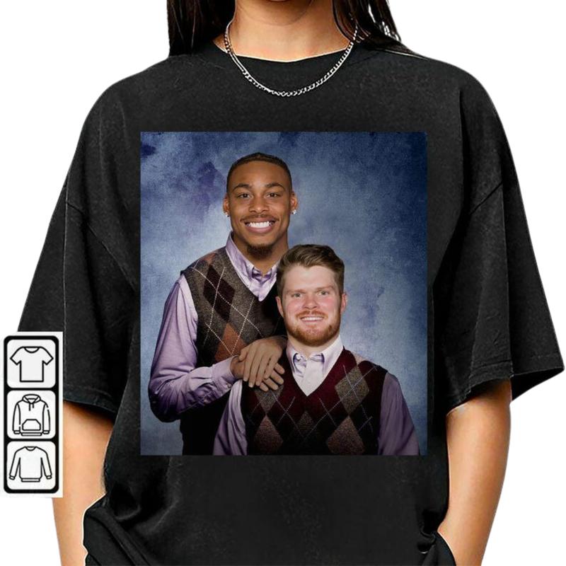 Sam Darnold Justin Jefferson Shirt, Minnesota Football Step Bros, Funny Gift Football 90s Unisex Shirt Classic Cotton Fabric Menswear Graphic