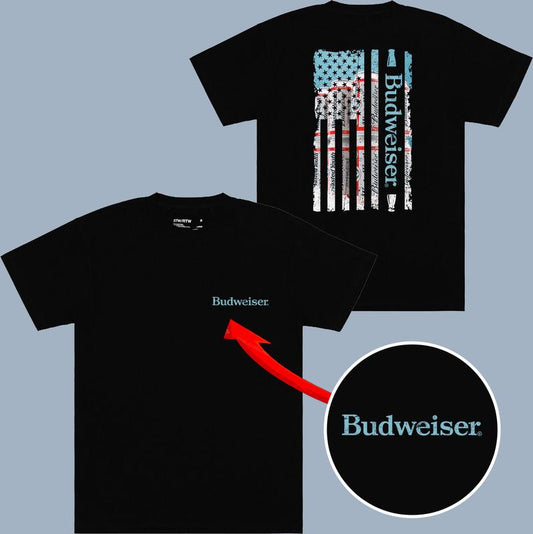 Budweiser T-shirt - 2 Side - All-weather Gear - Sizes For Everyone - For Everyone - Pick Your Color - Every Style Imaginable