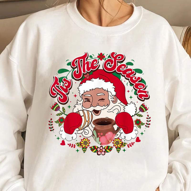 Mexican Christmas Tis The Season Santa Claus Pan Dulce T-Shirt