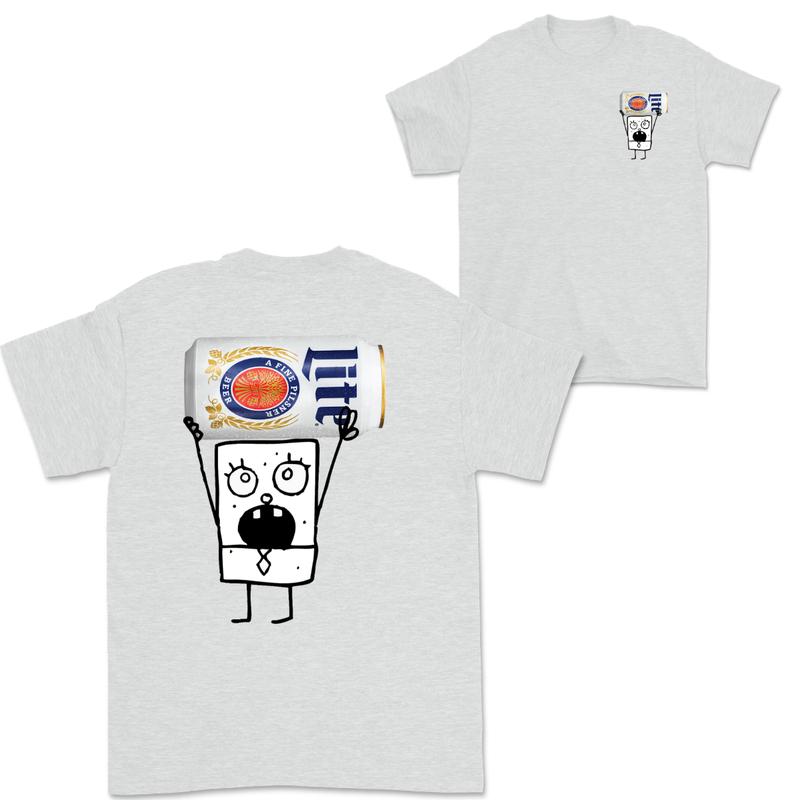 Doodlebob Miler Lite Essential 2 Sided T-Shirt, Funny Drinking T-Shirt, Miler Lite T-Shirt ,For Men - For Women