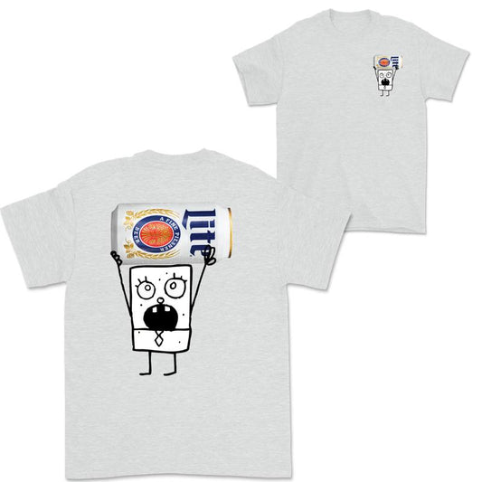 Doodlebob Miler Lite Essential 2 Sided T-Shirt, Funny Drinking T-Shirt, Miler Lite T-Shirt ,For Men - For Women