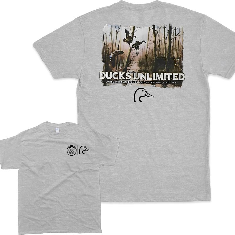 Busch Light Ducks Unlimited T-Shirt, Double Sides T-Shirt, Full Color, For Men, For Women