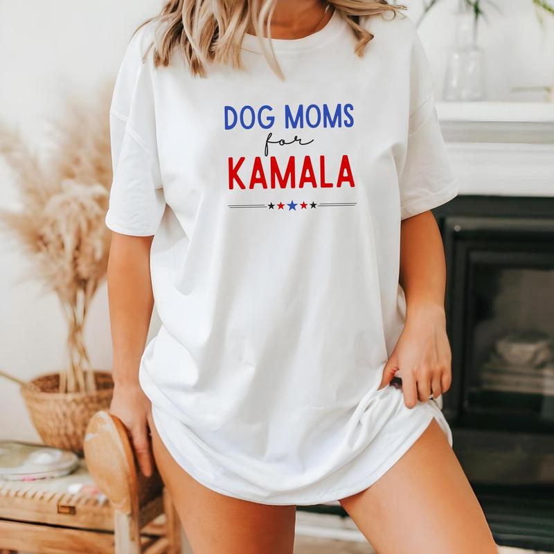 Dog Moms For Kamala Shirt, Kamala Harris 2024 President SweatShirt, Kamala Rally T Shirt, Democrat Dog Election TShirt Top Womenswear