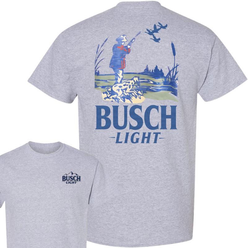 Busch Light -Beer- Busch Light Duck Hunt 2-sided T-shirt, Casual Graphic Round Neck T-shirt for Summer, Fashion Top for Daily Wear, T shirt For Men An