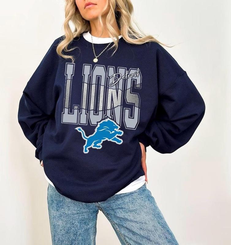 Lions Football Crewneck Sweatshirt, Trendy Game Day Gift, Unisex Detroit Sweatshirt, Detroit Football Fan