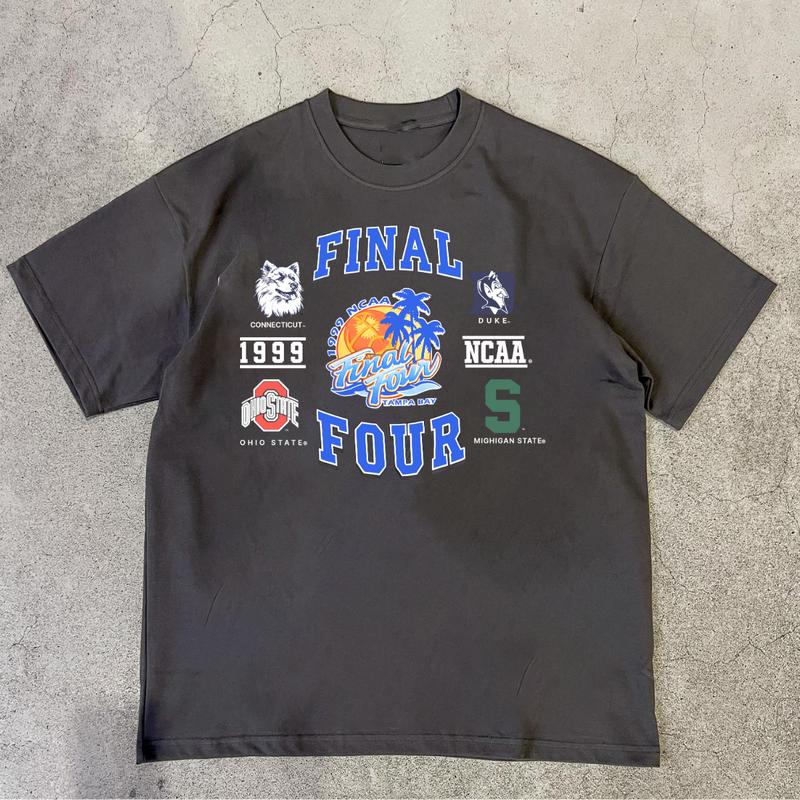 Vintage NCAA Final Four 1999 Duke Ohio State Michigan Connecticut T-Shirt Cotton Short-sleeve Retro Streetwear Tshirt Menswear Top