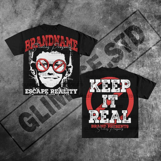 Y2K Graphic Keep It Real Personalize Printed Tshirt Casual Cotton