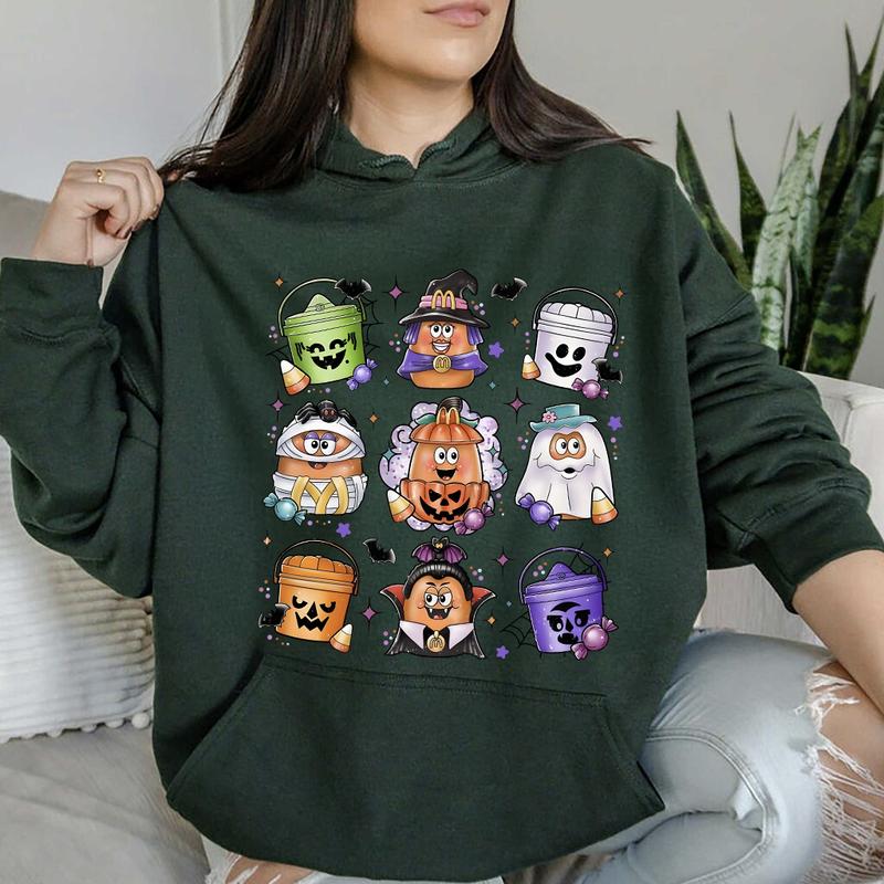 Halloween Chicken Nuggets Sweatshirt, 90s Retro Halloween Shirt, Spooky Nugget Crewneck