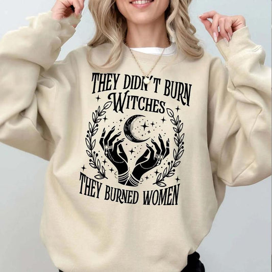 They Didn't Burn Witches They Burned Women Shirt, Witchy Feminist Tees, Halloween Feminism TShirt, Boho Girl Power Tee
