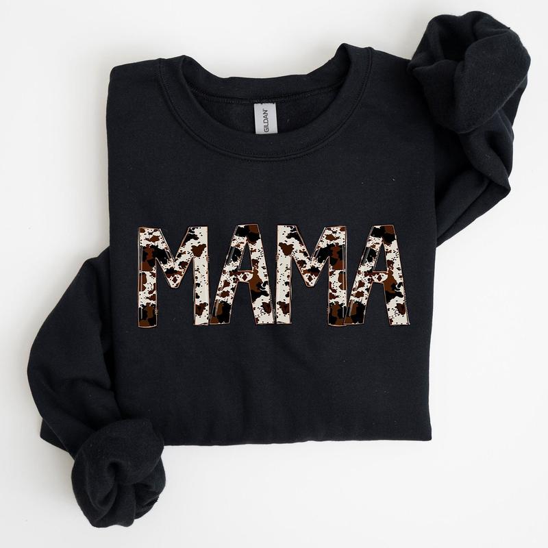 Mama, Cow Print, Mom, Mother's Day Gift Sweatshirt Casual Comfort Womenswear ComfortableÂ Graphic