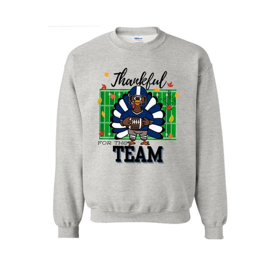 Thanksgiving, thankful turkey football Casual Cotton Crew Neck Tshirt hoodie