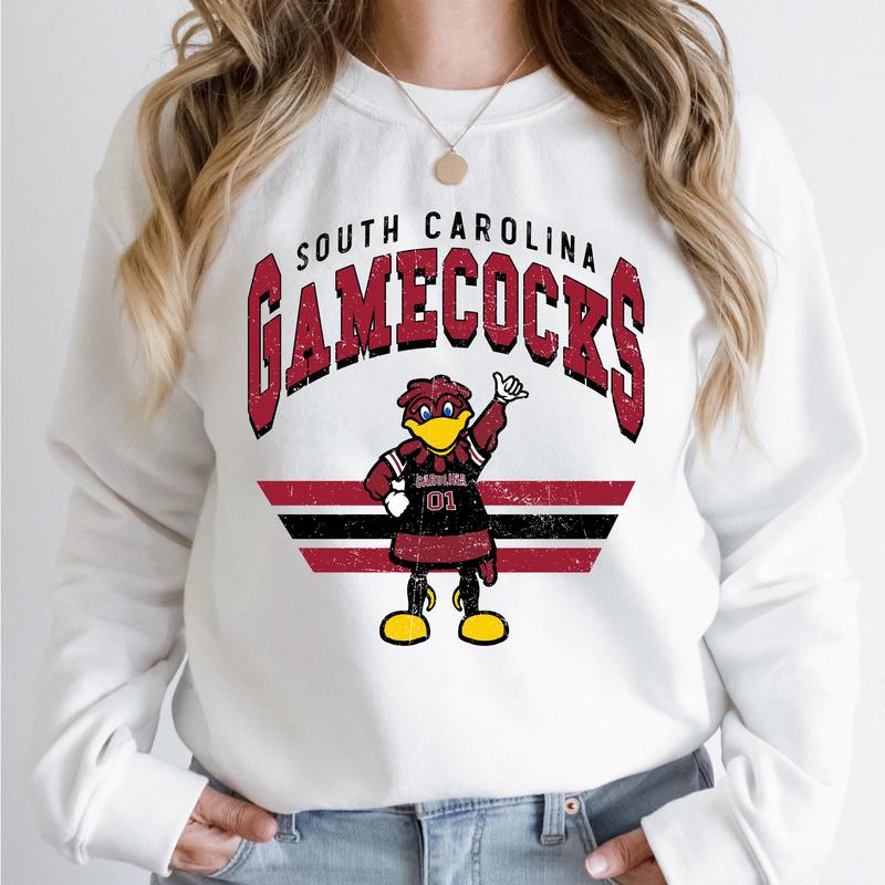 14. South Carolina Gamecocks NCAA Vintage Sweatshirt, Classic Crewneck Unisex Fan Gifts, Sports Team Apparel