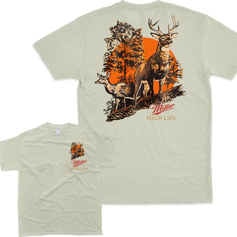 Miller High Life Deer T-shirt, Hungting T-Shirt, Full Color T-Shirt, For Men, For Women