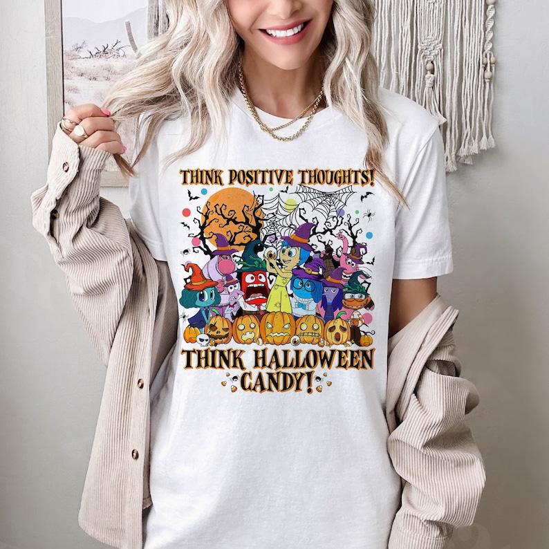 Inside Out Halloween Shirt, Think Positive Thoughts Shirt, Halloween Tee, Inside Out Halloween Matching Shirts, Joy Halloween Tee, Full Color, Graphic