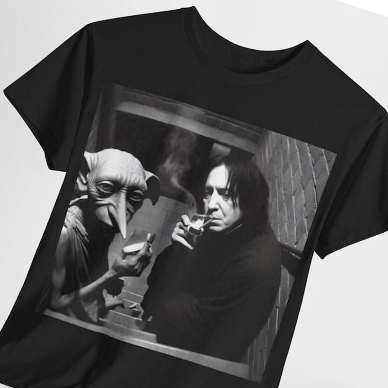 Snape Dobby Harry Potter Party Meme Short Sleeve T-shirt funny Cotton Fabric