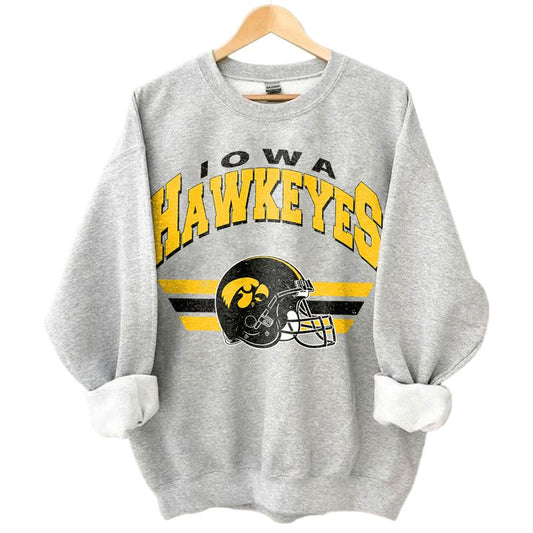 Iowa Hawkeyes Vintage Football NCAA Sweatshirt - Tshirt - Hoodie, University of Iowa Unisex Football NCAA Shirt, Unisex Vintage NCAA Shirt, Classic Fo