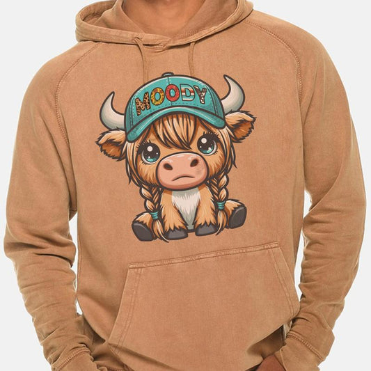 Moody Cap Girl Cow - cute - hoodies cute shirt