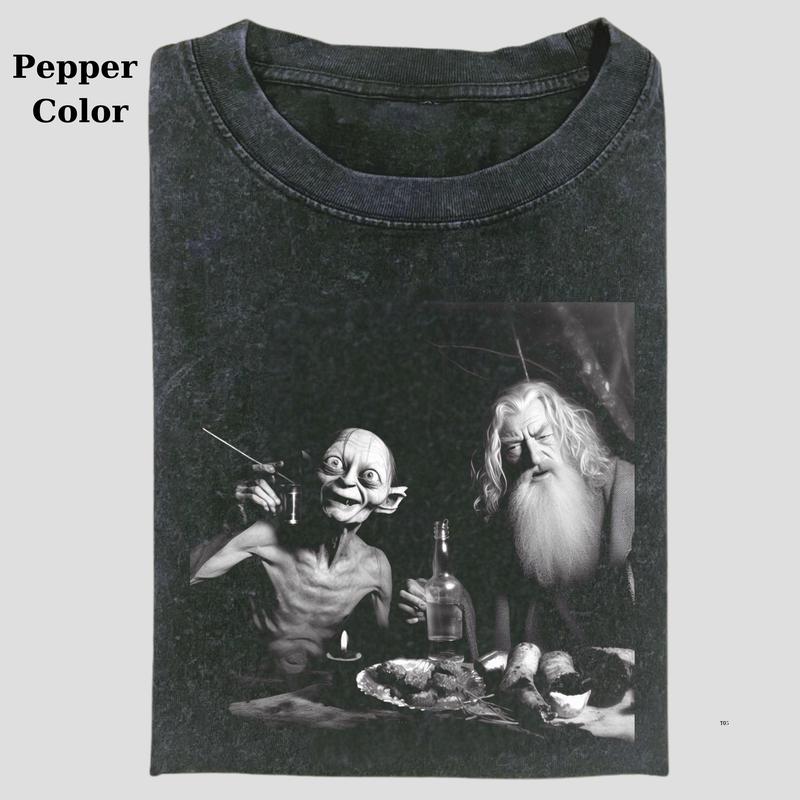 The Lord Of The Rings Vintage Graphic  Tee, Gandalf Gollum Shirt, Funny Shirt, Movie Shirt, Unisex T-Shirt, Graphic Tee Gift For Menswear Womenswear