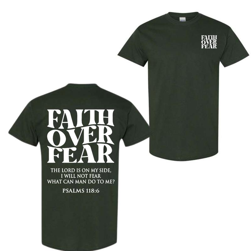 Faith Over Fear Tee Shirt, Christian T-Shirts, Jesus Shirt - For Men - For Women