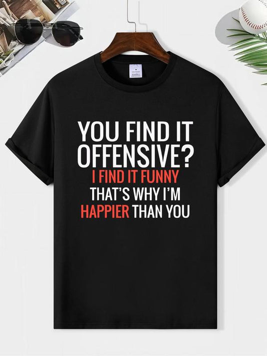 Men's Letter Print Round Neck Tee, Regular Fit Short Sleeve Summer T-Shirt for Outdoor Wear, Trendy Daily Streetwear for Menâ€™s Comfort