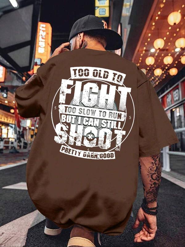 Men's Regular Fit Letter Print Round Neck Tee, Casual Short Sleeve Crew Neck T-shirt for Summer, T Shirts for Men,Â Graphic Tees,Â Fashion Men's Streetw